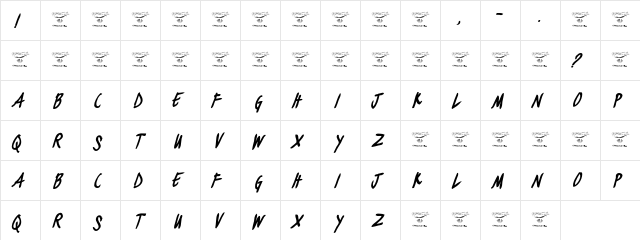 black jacket boys Bold Italic  glyph index