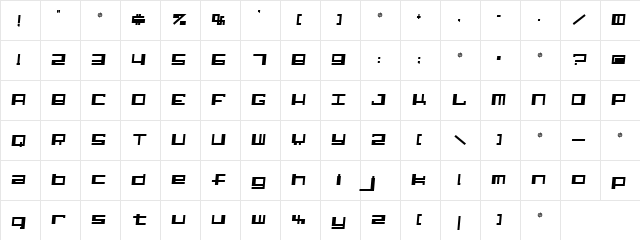 Himmrany Jarzz Regular  glyph index