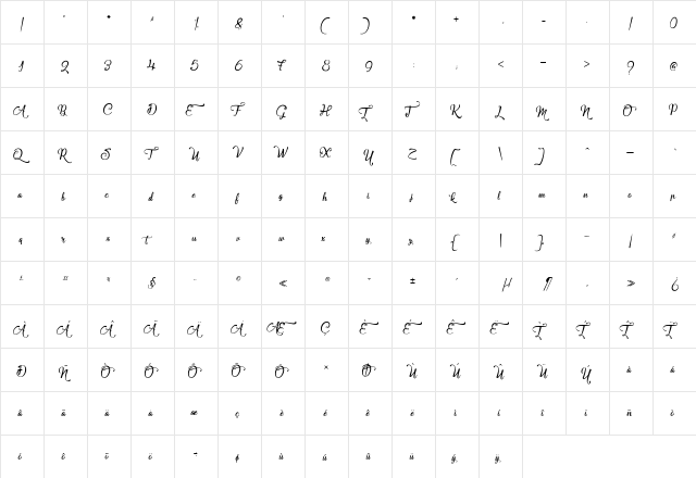 Soulmaker in the Mountains Regular  glyph index