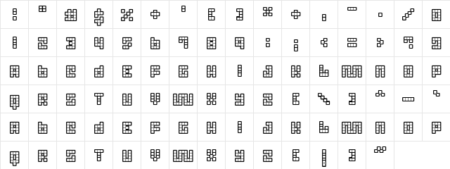 Trick Blueprint Regular  glyph index