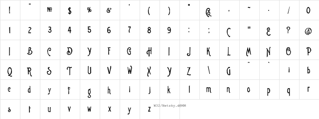 LHF Billhead 1890 Regular  glyph index