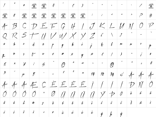 Xtreem 2 Personal Use Regular  glyph index