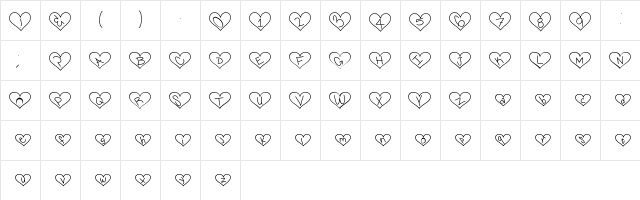 ILoversYou Medium  glyph index