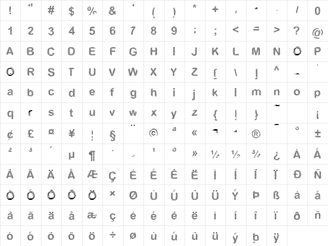 Spiral Becker Normal  glyph index