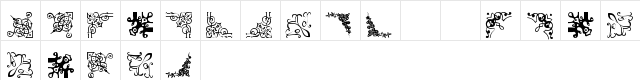 Vintage Decorative Corners 13 Regular  glyph index