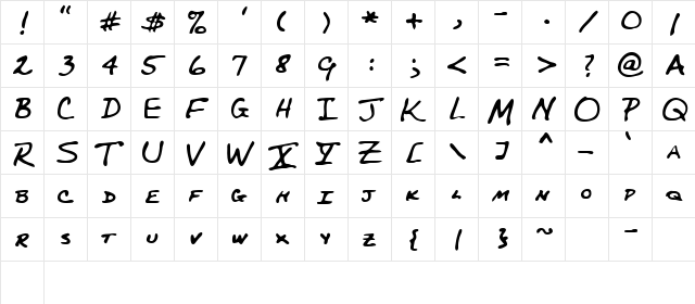 Maynard Regular  glyph index