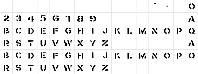 Jailer Regular  glyph index