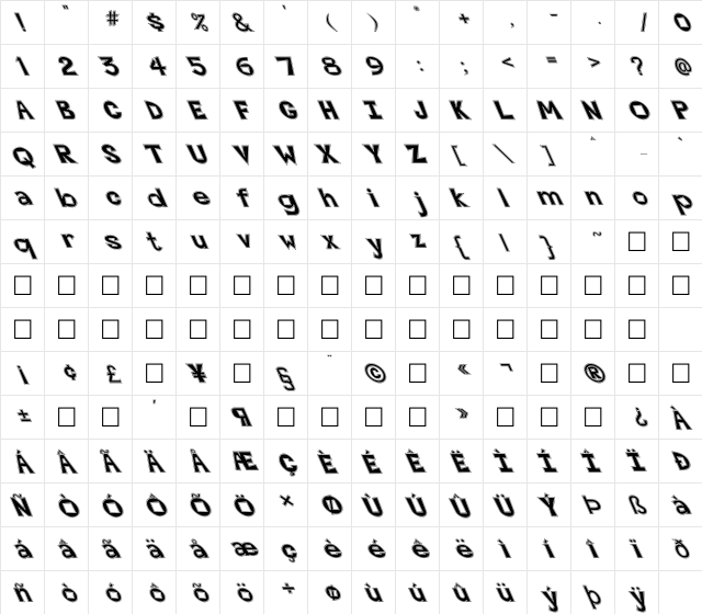 FZ JAZZY 7 CONTOUR LEFTY Normal  glyph index