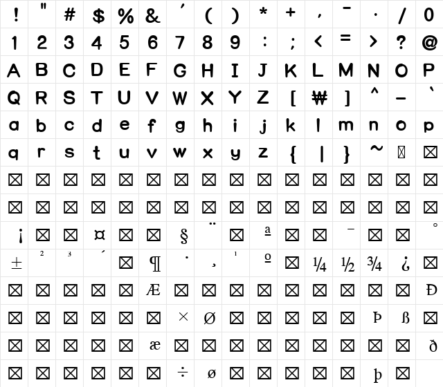 򐰌̴? Regular  glyph index