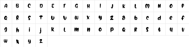 Holife FREE Regular  glyph index