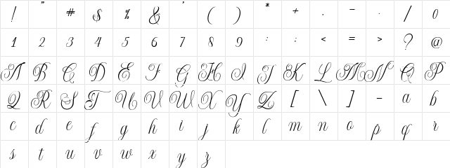 Shintosa Script Regular  glyph index