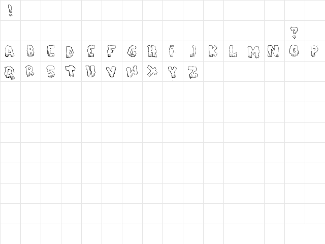 Heavy Debris Regular  glyph index