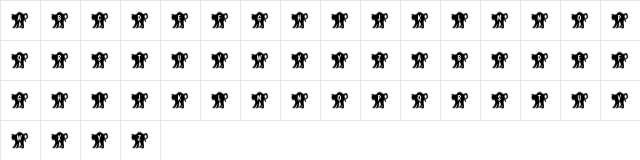 KR Hissy Fit Regular  glyph index