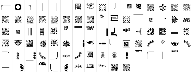 BordersOrnament 4 Regular  glyph index