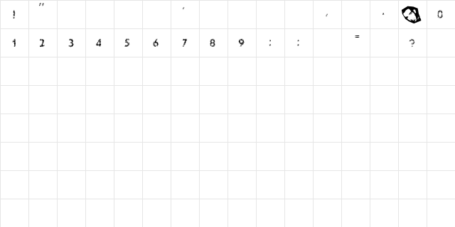 ANS afterfire Regular  glyph index
