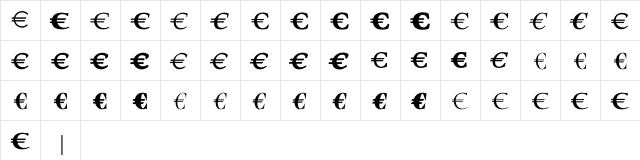 EuroSerifEF Fife  glyph index