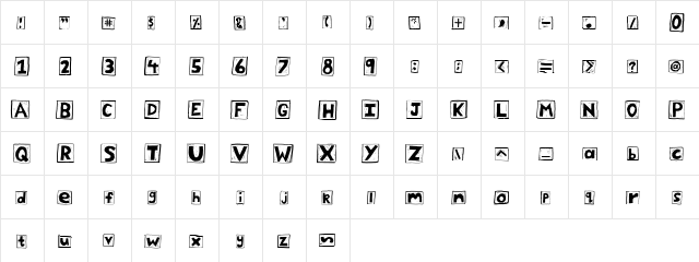 Scraper Regular  glyph index