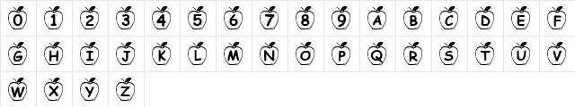 Summer's Apples Regular  glyph index