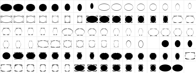 ArkSG OvalFrames  glyph index