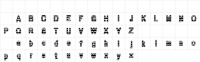 Upset Regular  glyph index