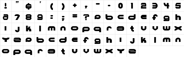 Ultraworld black  glyph index