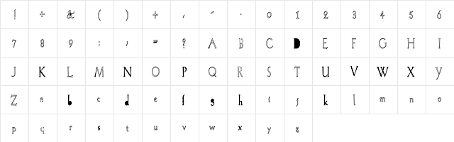 HookRomanHC Regular  glyph index