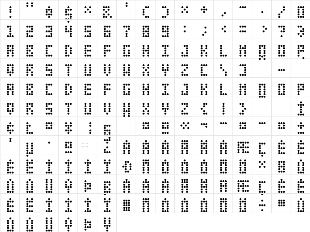 Leciceron Normal  glyph index