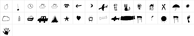 ChildsPlay Dingbats  glyph index