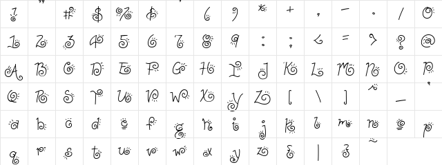 Scrap Celebrate Regular  glyph index