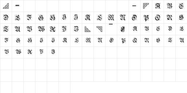 TopiaSCapsSSK Regular  glyph index