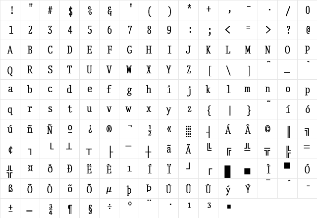 Delegate-Normal Cn Bold Bold  glyph index