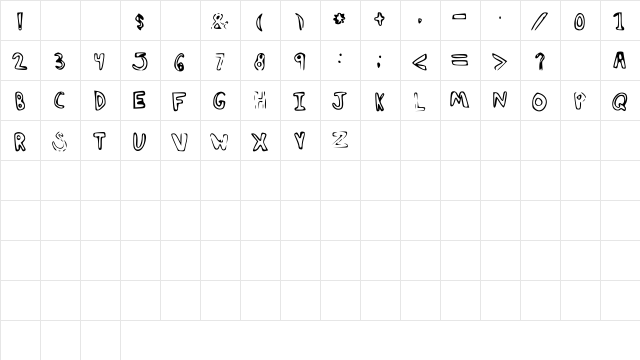 BIG_LETTERS Medium  glyph index