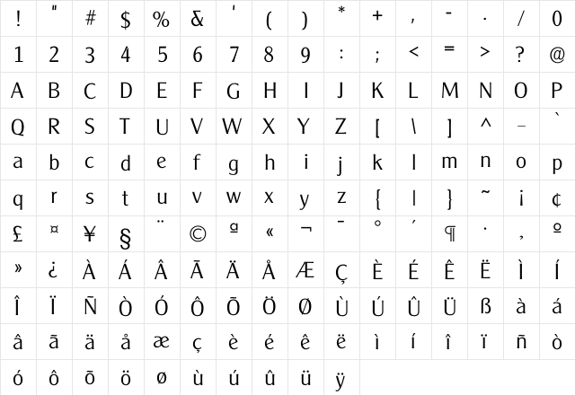 Cleaxg Light  glyph index