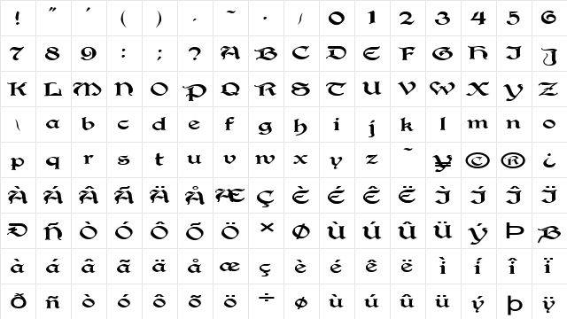 FZ SCRIPT 25 EX Normal  glyph index