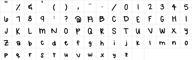 Always Regular  glyph index