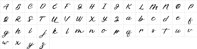 Beyondy Regular  glyph index