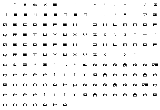 AmmoMonkey[tt] Regular  glyph index