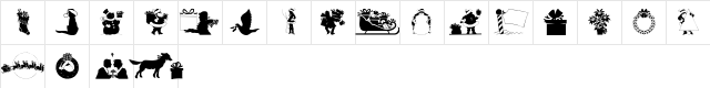 GE Christmas Silhouettes Regular  glyph index