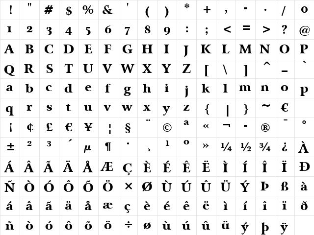 Arrus Blk OSF BT Black  glyph index