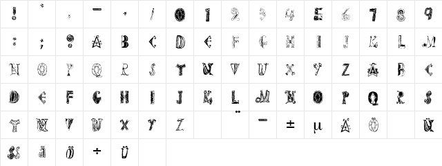 SaltoTwo Regular  glyph index