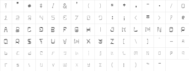 Linees Three Regular  glyph index