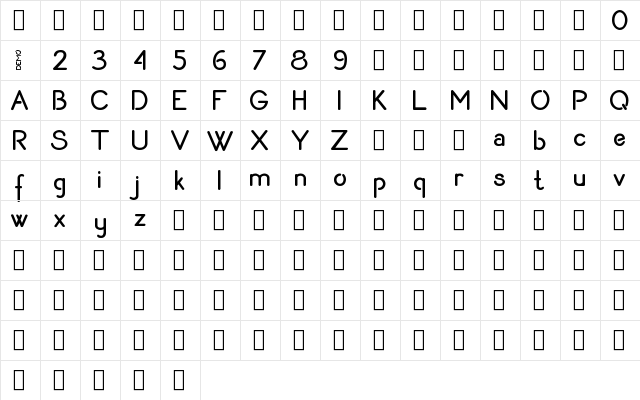 Babet Demo  glyph index