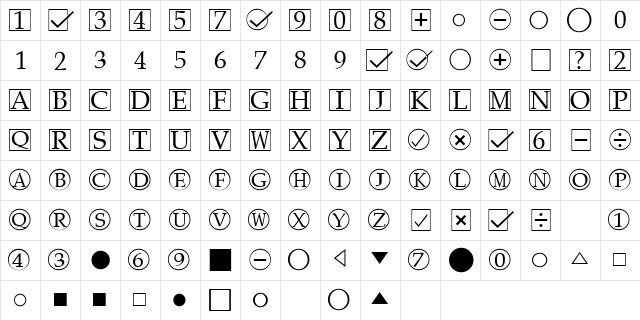 KensingtonTest Regular  glyph index