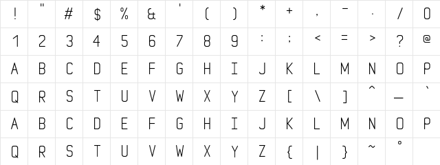 MoonGloss Display Thin Thin  glyph index