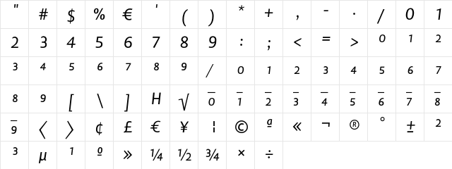 Lisboa Sans Expert Italic  glyph index