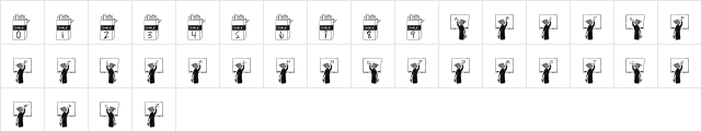 Chalk Jockey Regular  glyph index