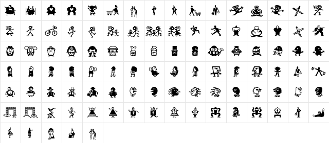 MiniPics LilFolks  glyph index