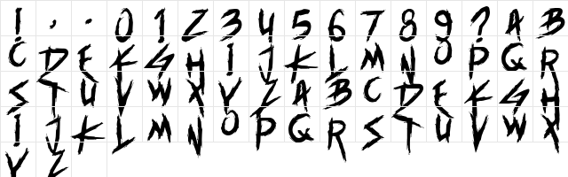 Brutalworld Regular  glyph index