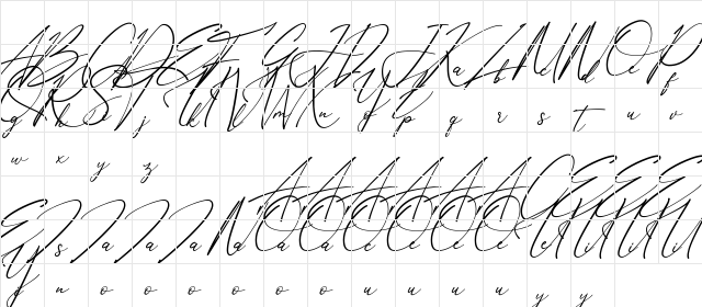 Anthoni Signature Regular  glyph index