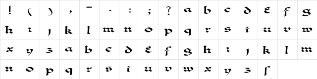Lombardo Ex Regular  glyph index